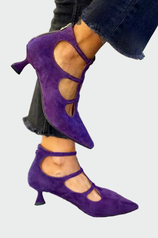 Ρετρό γόβες με χαμηλό τακούνι