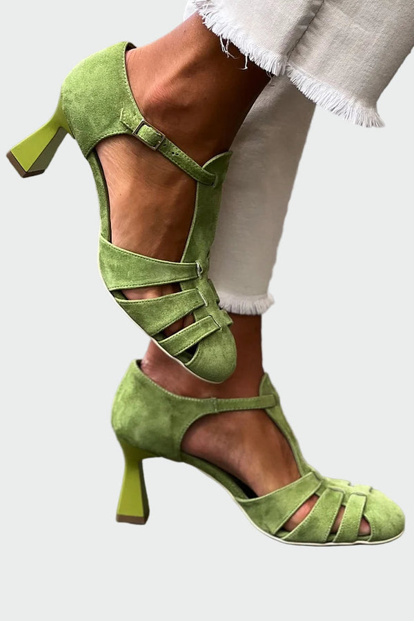 Τακούνια block με λουράκια