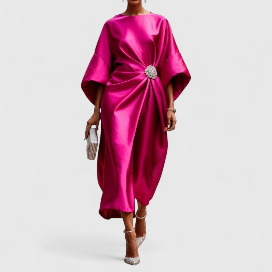 Ιφιγένεια - Μακρύ βραδινό φόρεμα με ρέουσα γραμμή και διαχρονική κομψότητα