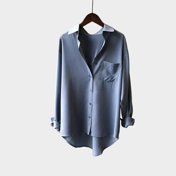 Μπλούζα Πουκάμισο με Κομψή Γραμμή και Μοντέρνα Λεπτομέρεια