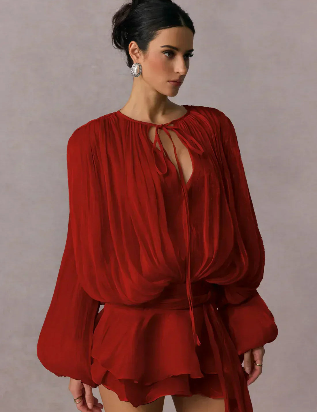 Λυάννα | Κομψό Μποχο Κοντό Φόρεμα