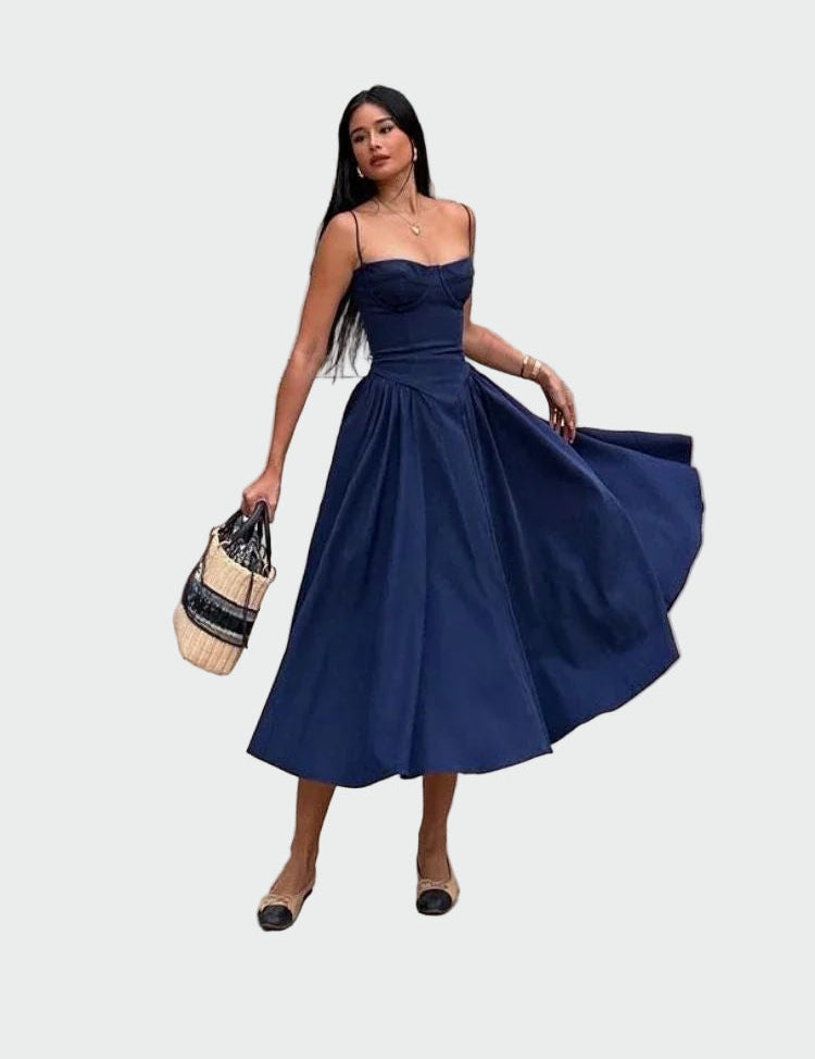 Σατέν Φόρεμα Maxi με Λεπτές