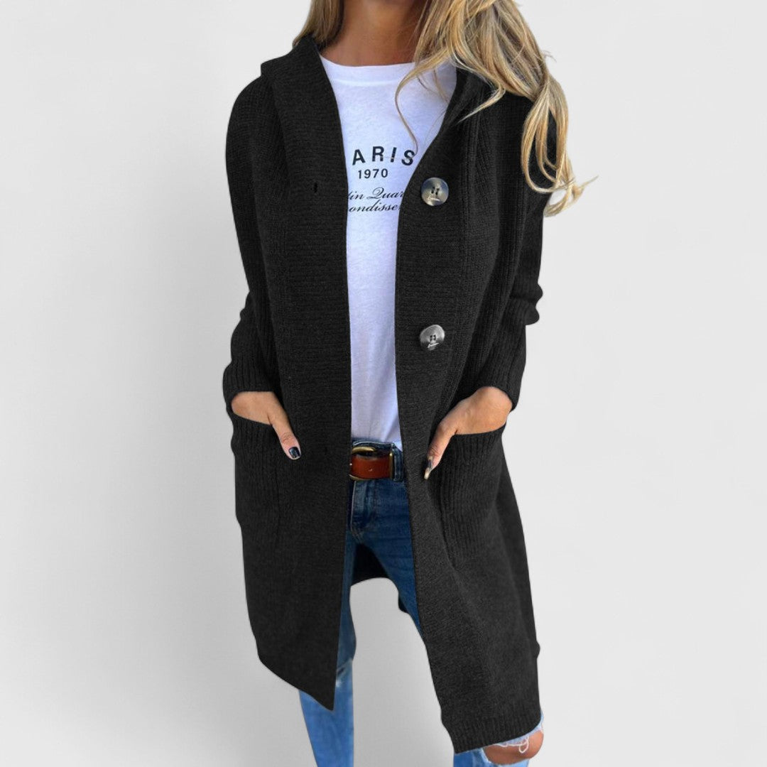 Ξανθή - Μακριά ζακέτα με απαλή υφή και στυλ