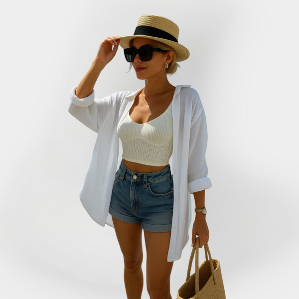 Πουκαμισο Παραλίας Με Σχέδιο Ματιού