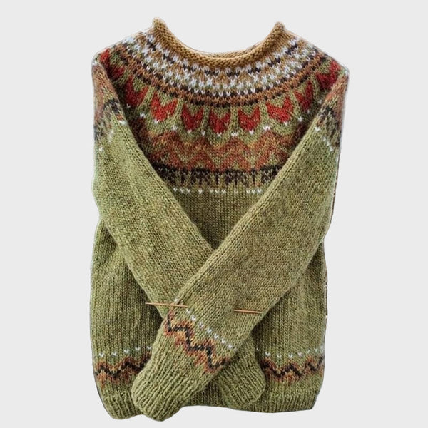 Πλεκτό Ζιβάγκο με Vintage Ζακάρ Σχέδιο