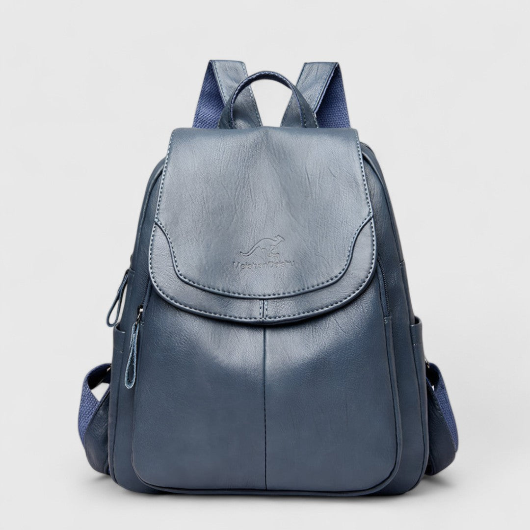 Καλλιστώ - Δερμάτινο σακίδιο πλάτης με αντικλεπτικό σχέδιο και στυλ