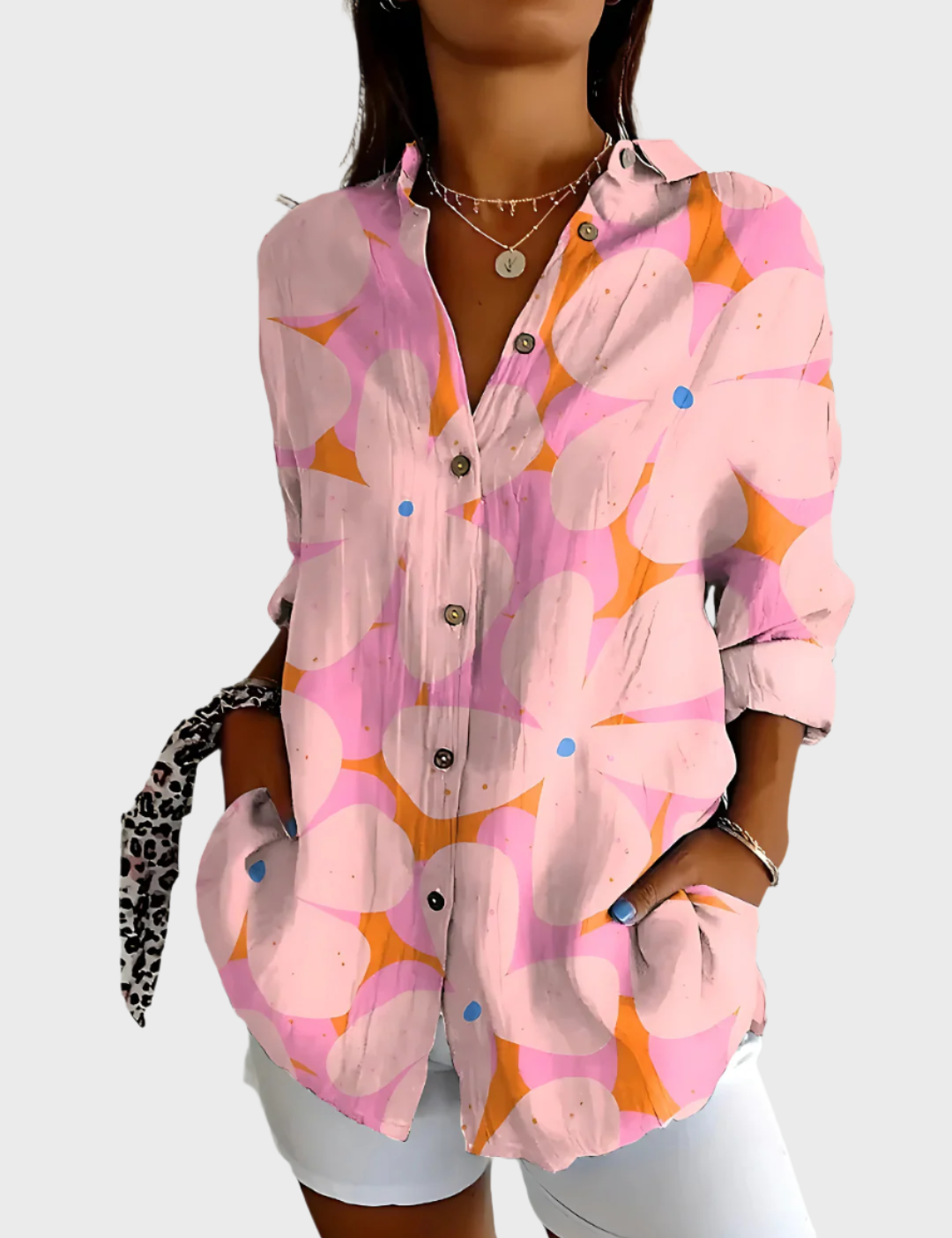 Μπλούζα Βαμβακερή με Φλοράλ Σχέδιο