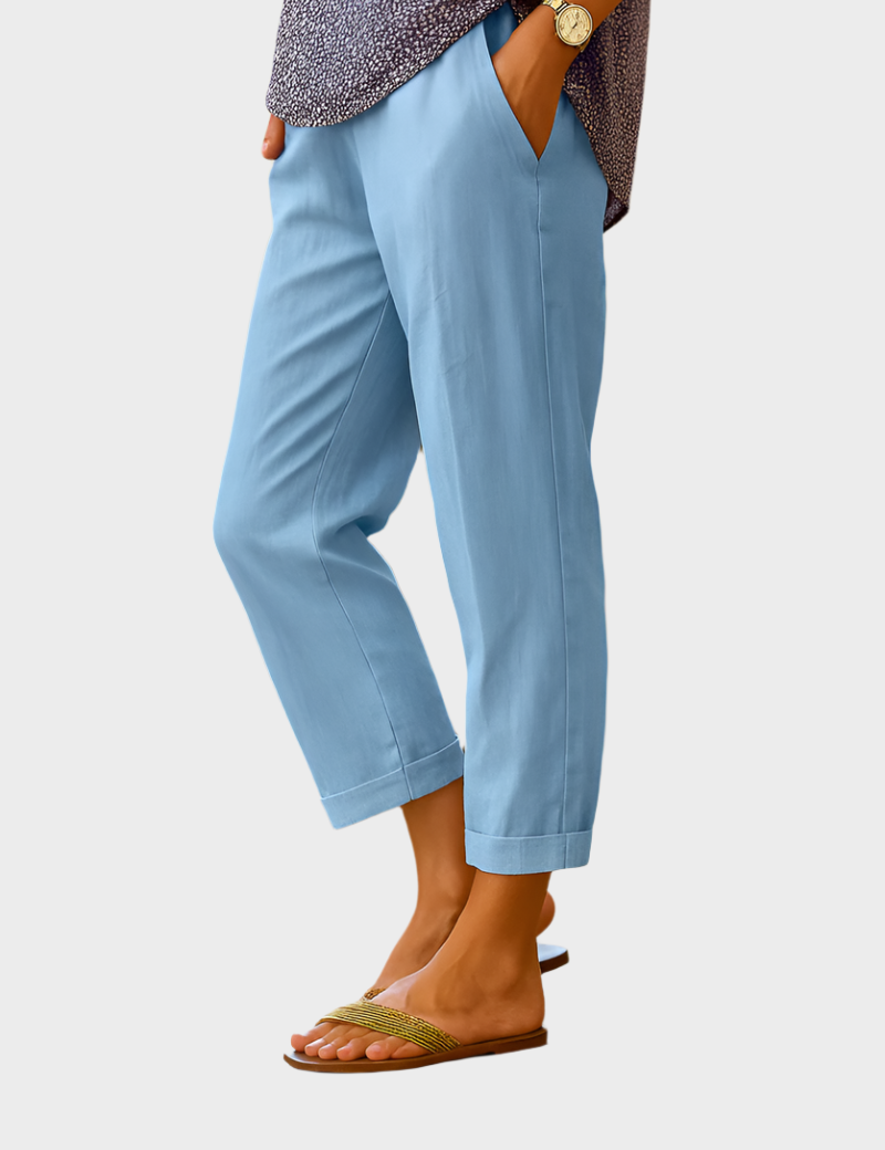 Καλοκαιρινό Παντελόνι από Λινό και Βαμβάκι