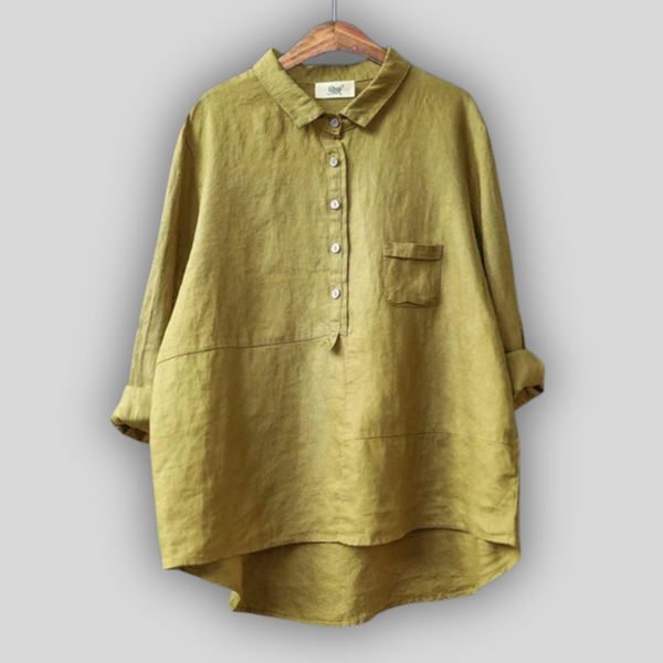 Λινή Μπλούζα Πράσινη Απλότητα