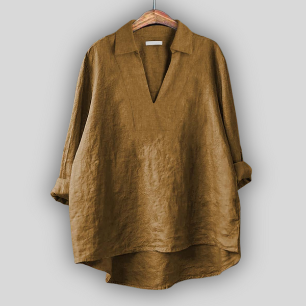 Λινή Μπλούζα Ασημένια Φινέτσα