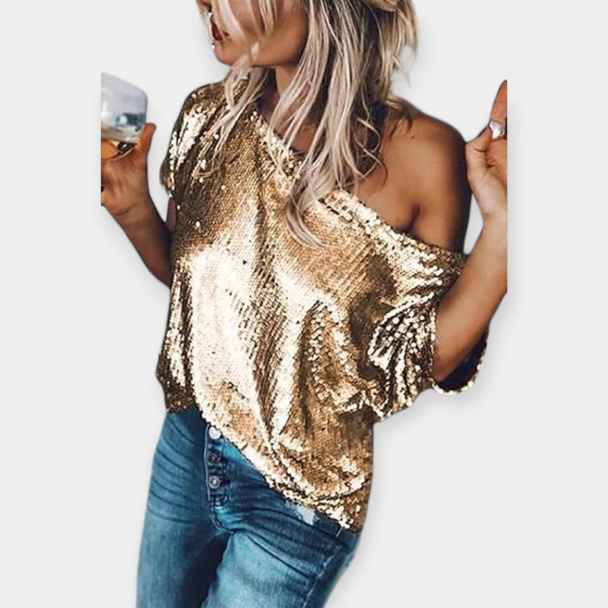 Μπλούζα Διακοσμημένη με Παγιέτες