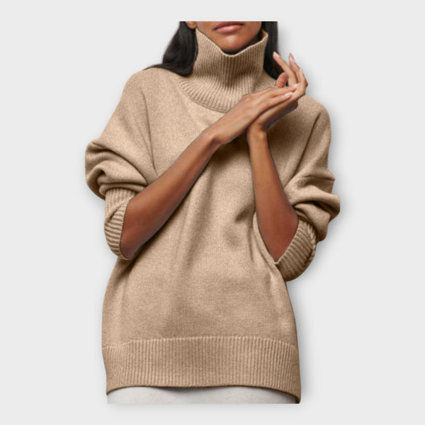 Πλεκτό Πουλόβερ με Ψηλό Γιακά