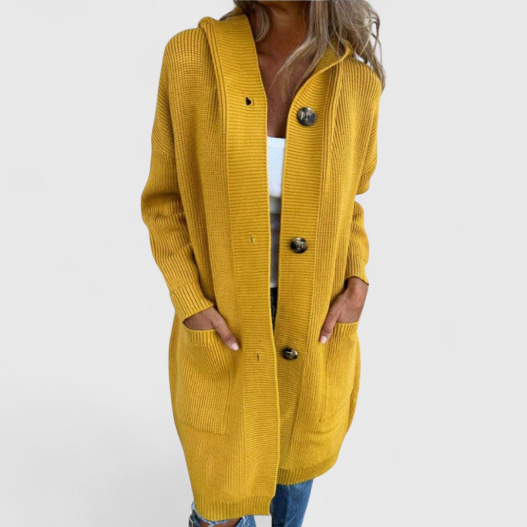 Ξανθή - Μακριά ζακέτα με απαλή υφή και στυλ