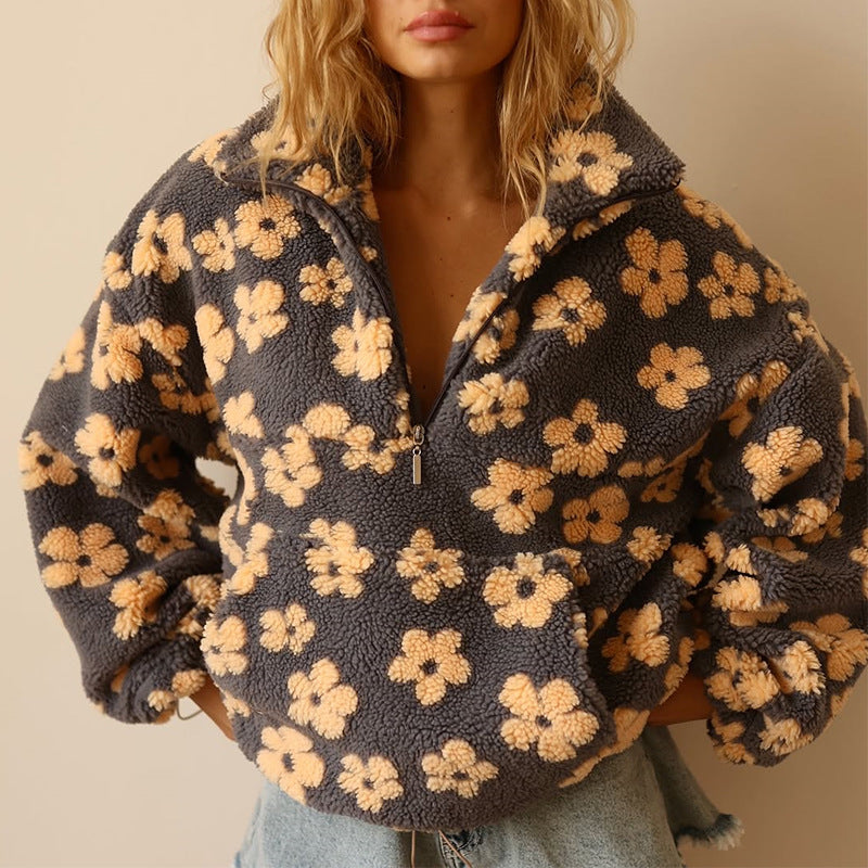 Daisy - Η Floral Fleece Μπλούζα "Teddy"
