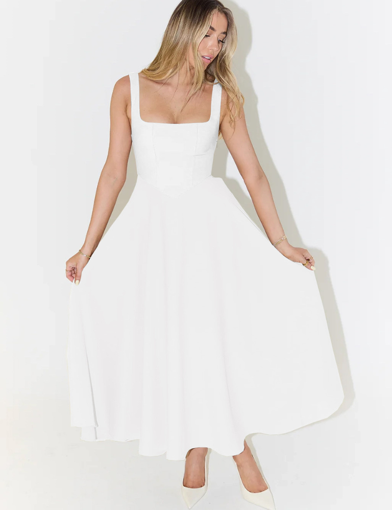 Κομψό Μίντι Φόρεμα με Ρομαντική Γραμμή