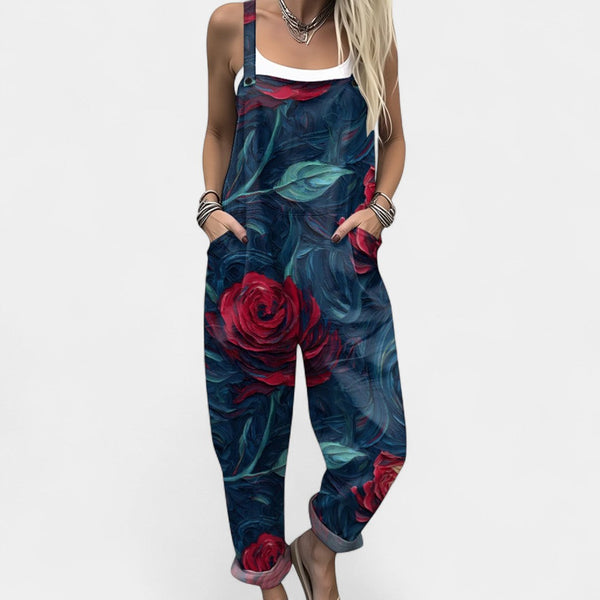 Ουρανία - λουλουδάτη σαλοπέτα με τσέπες για άνετες boho εμφανίσεις την άνοιξη και το καλοκαίρι