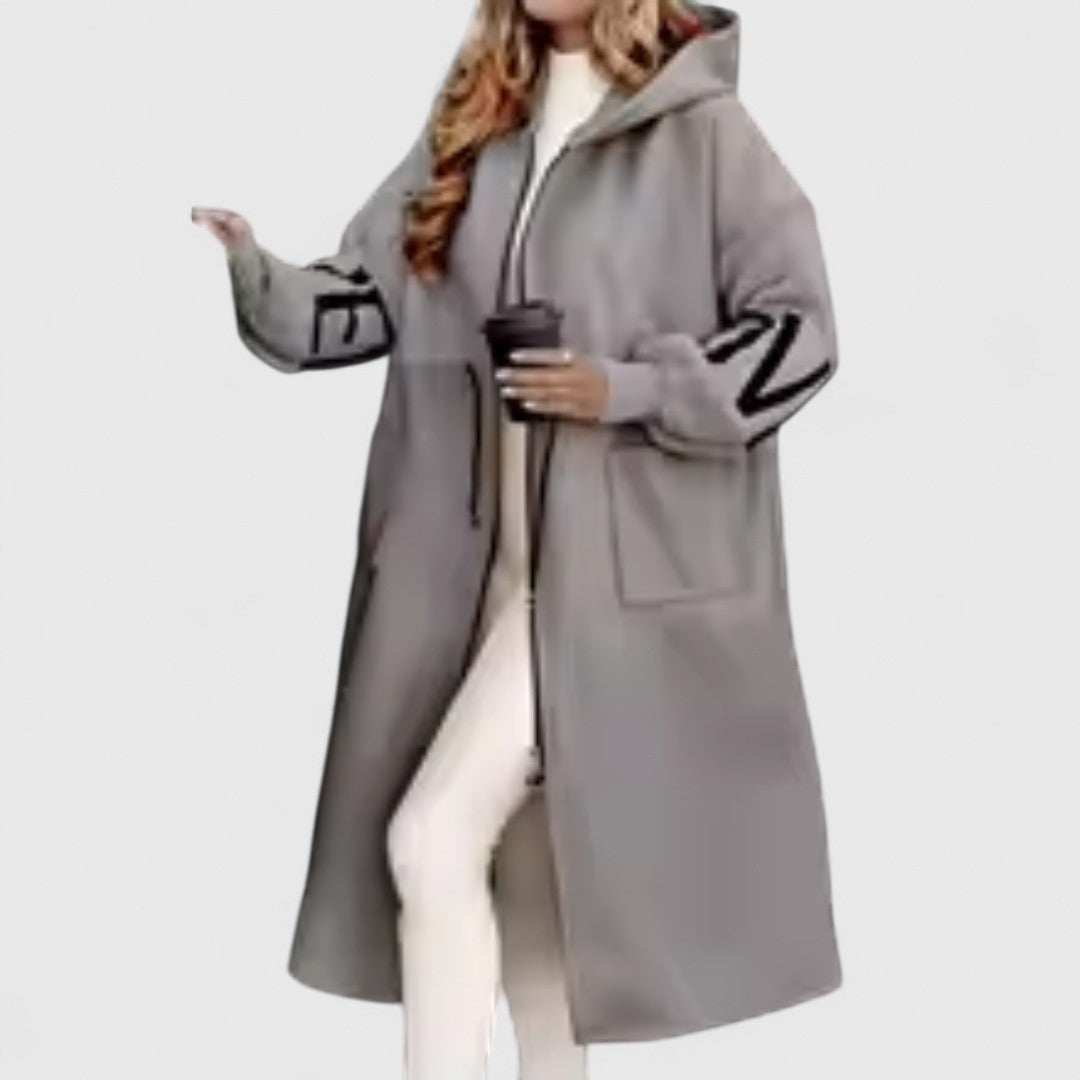 Μαχαιρούλα - Γυναικεία ζακέτα με πλεκτά μανίκια και κουκούλα για ανεπιτήδευτη άνεση