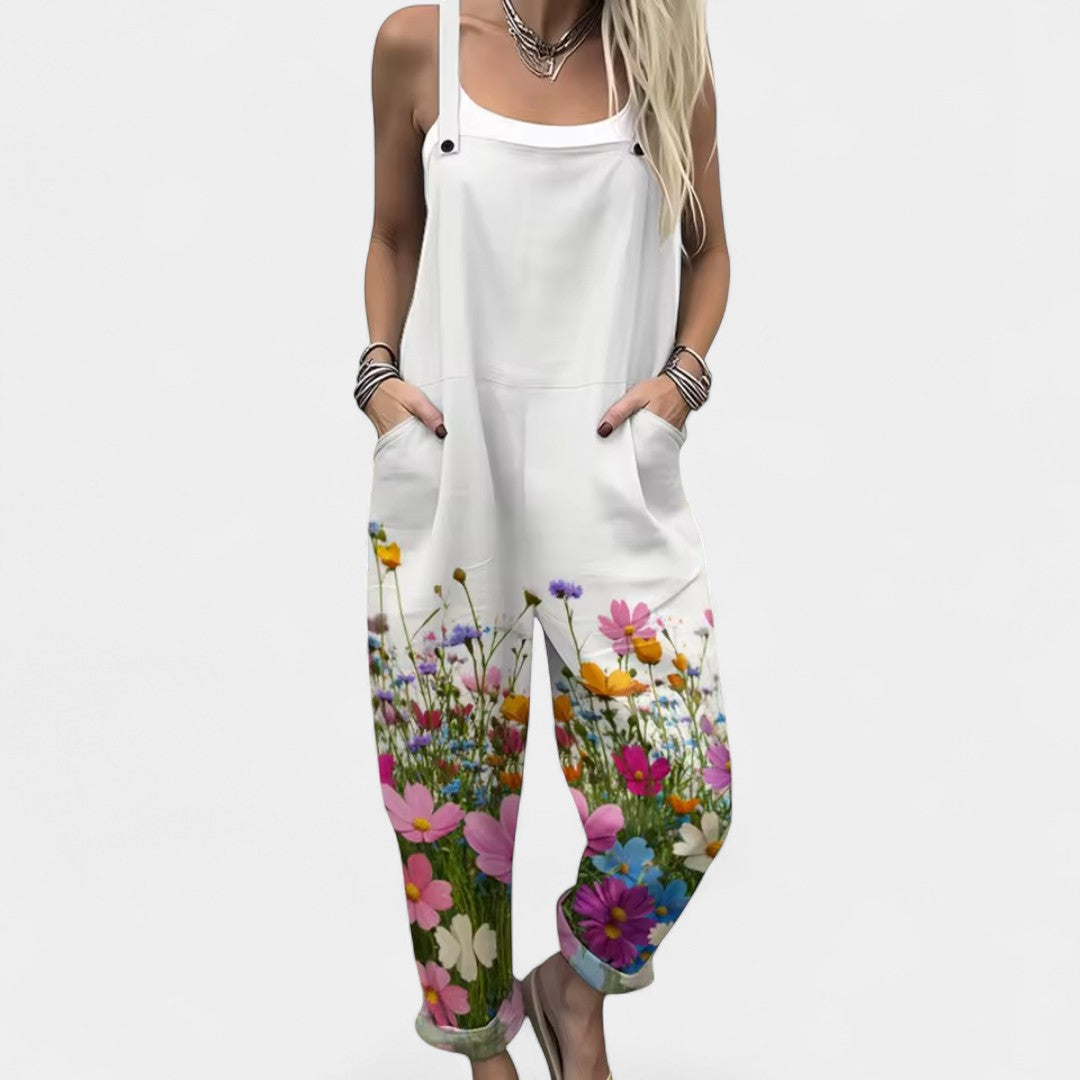 Δωροθέα - Ολόσωμη φόρμα με μοτίβο λεβάντας και καλοκαιρινή αέρινη άνεση