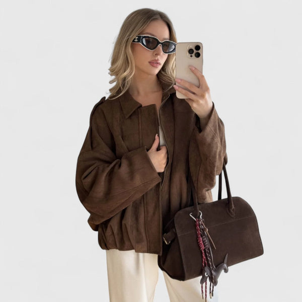 Ηρώ - Μπουφάν με φαρδιά γραμμή, απαλή υφή και ζεστή αίσθηση