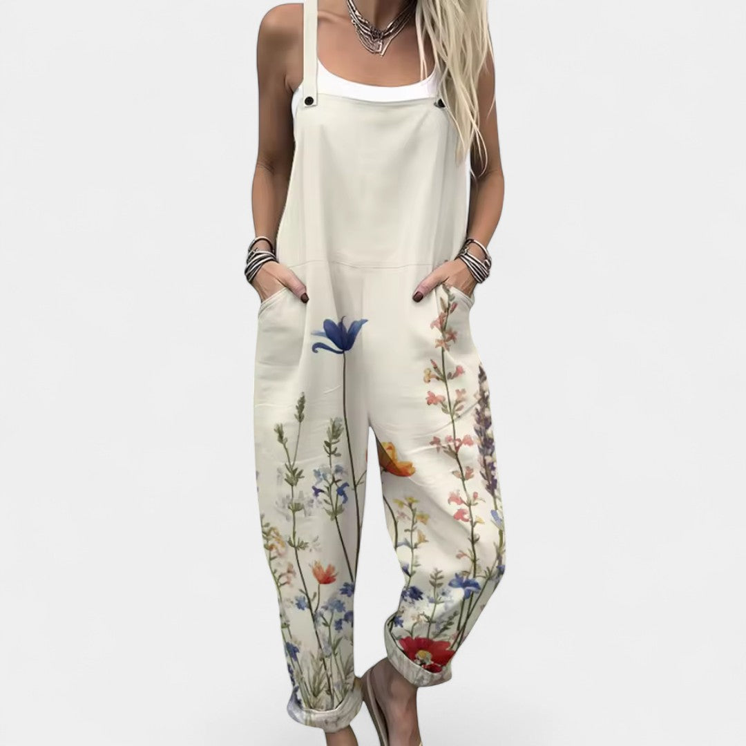 Δωροθέα - Ολόσωμη φόρμα με μοτίβο λεβάντας και καλοκαιρινή αέρινη άνεση