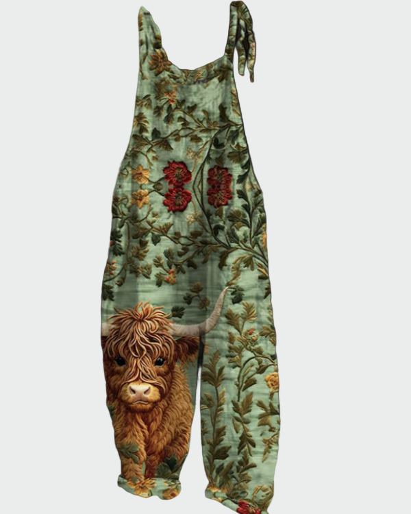 Ρετρό ολόσωμη φόρμα με κεντητά λουλούδια