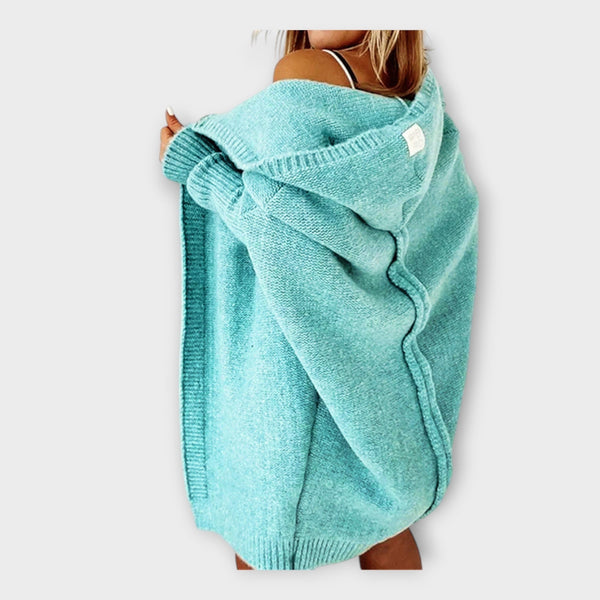 Πλεκτή Ζακέτα με Κουκούλα