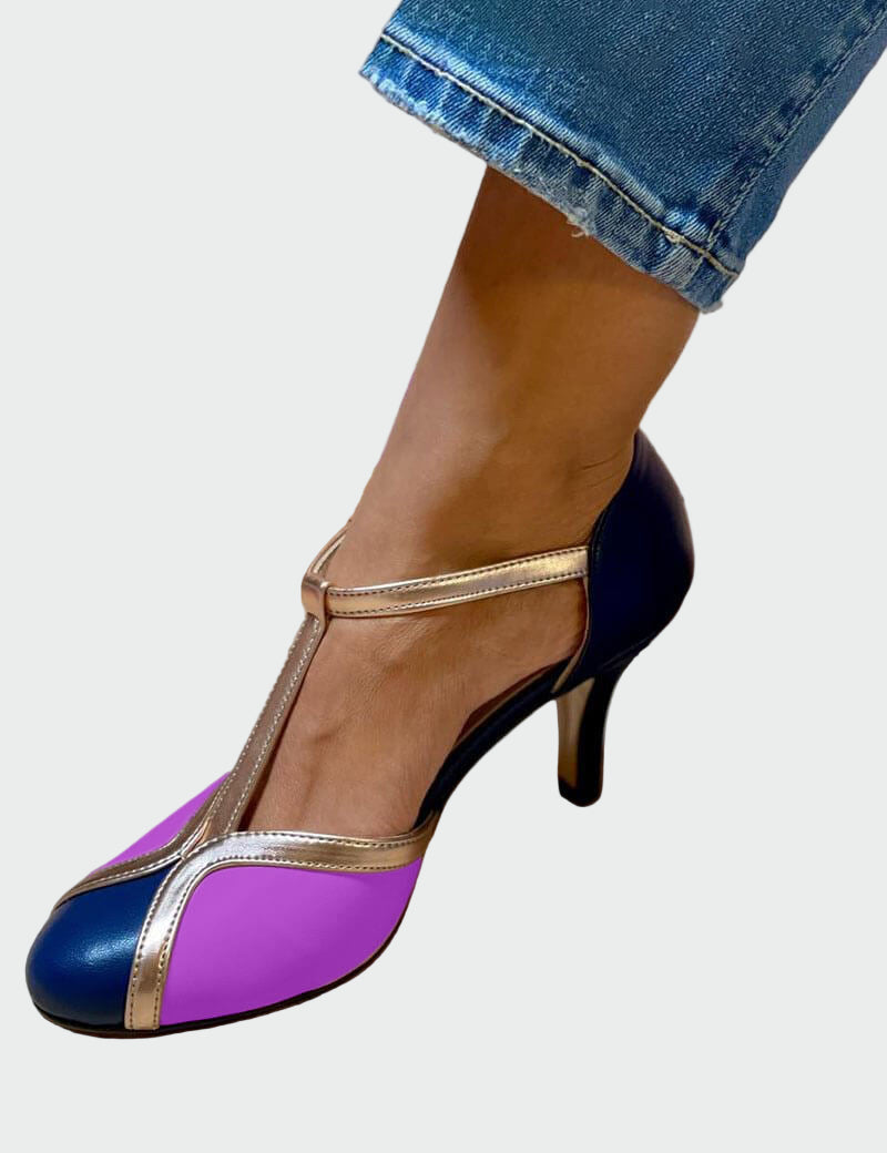 Ρετρό γόβες με λουράκι Τ