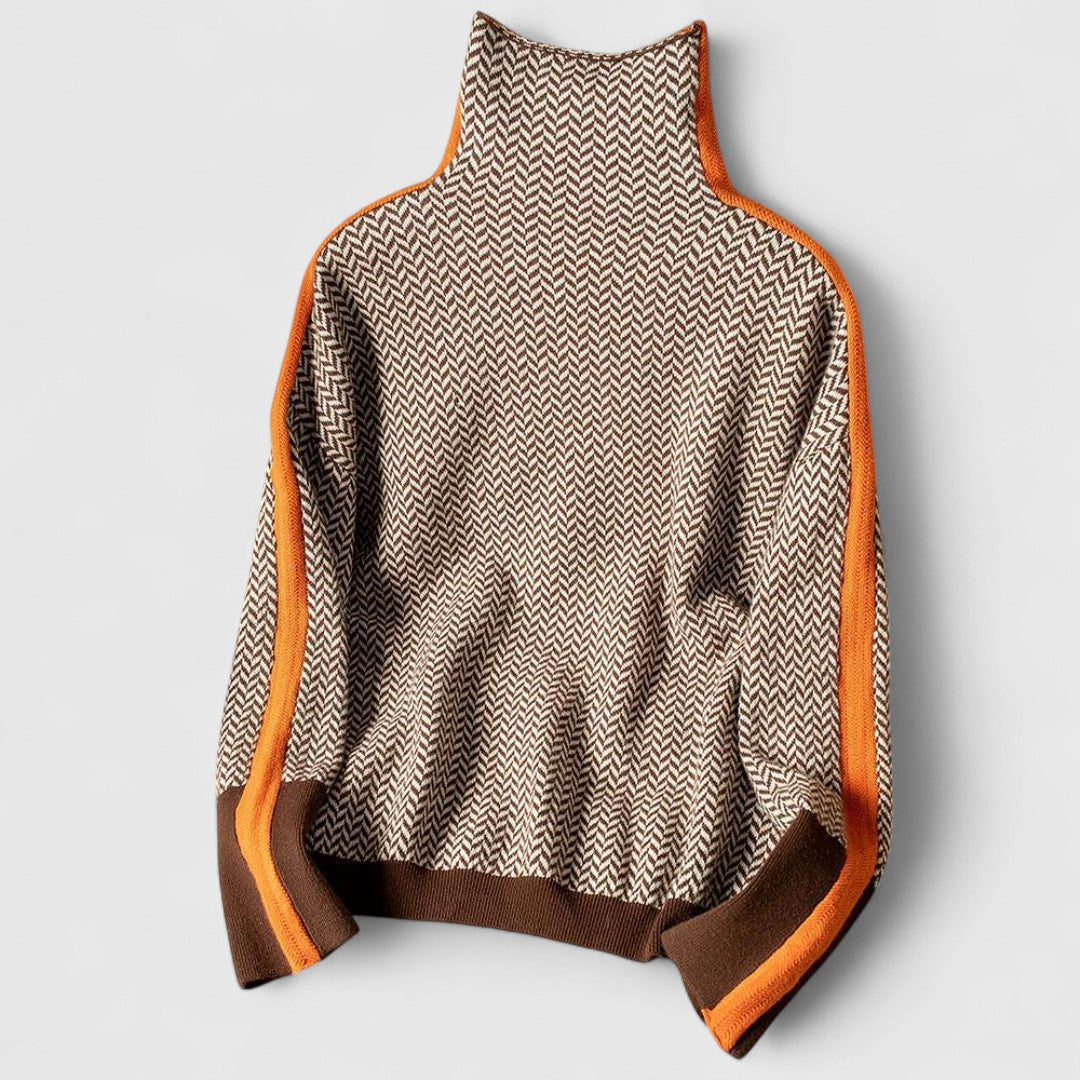 Διονυσούλα - Πουλόβερ με εντυπωσιακές αντιθέσεις και απαλή υφή