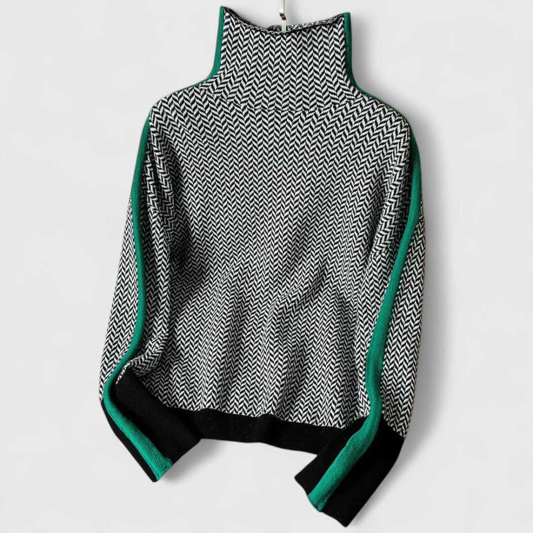 Διονυσούλα - Πουλόβερ με εντυπωσιακές αντιθέσεις και απαλή υφή