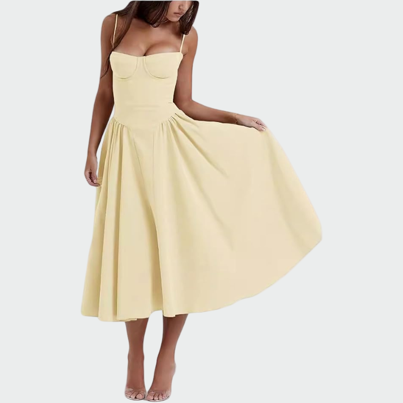 Σατέν Φόρεμα Maxi με Λεπτές