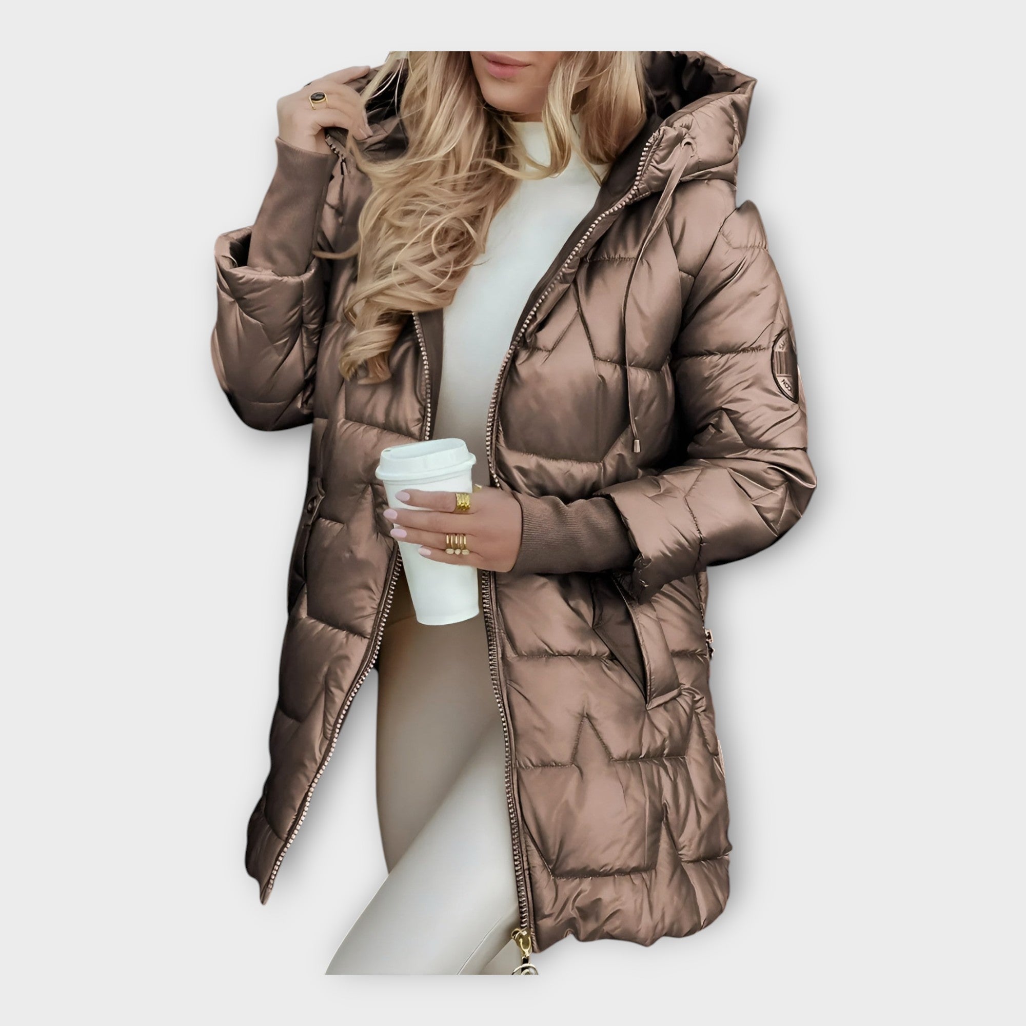 Πουπουλένιο Μπουφάν με Κουκούλα