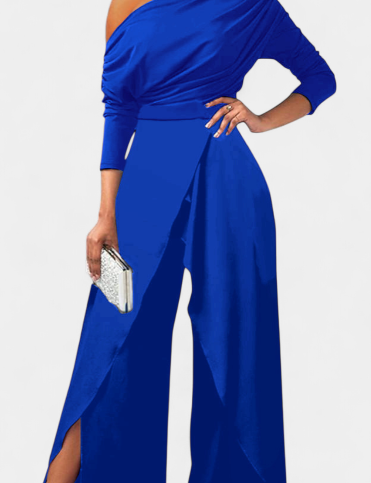 Brina Ολόσωμη Φόρμα Tie Dye με Ανοιχτούς Ώμους και Σκίσιμο