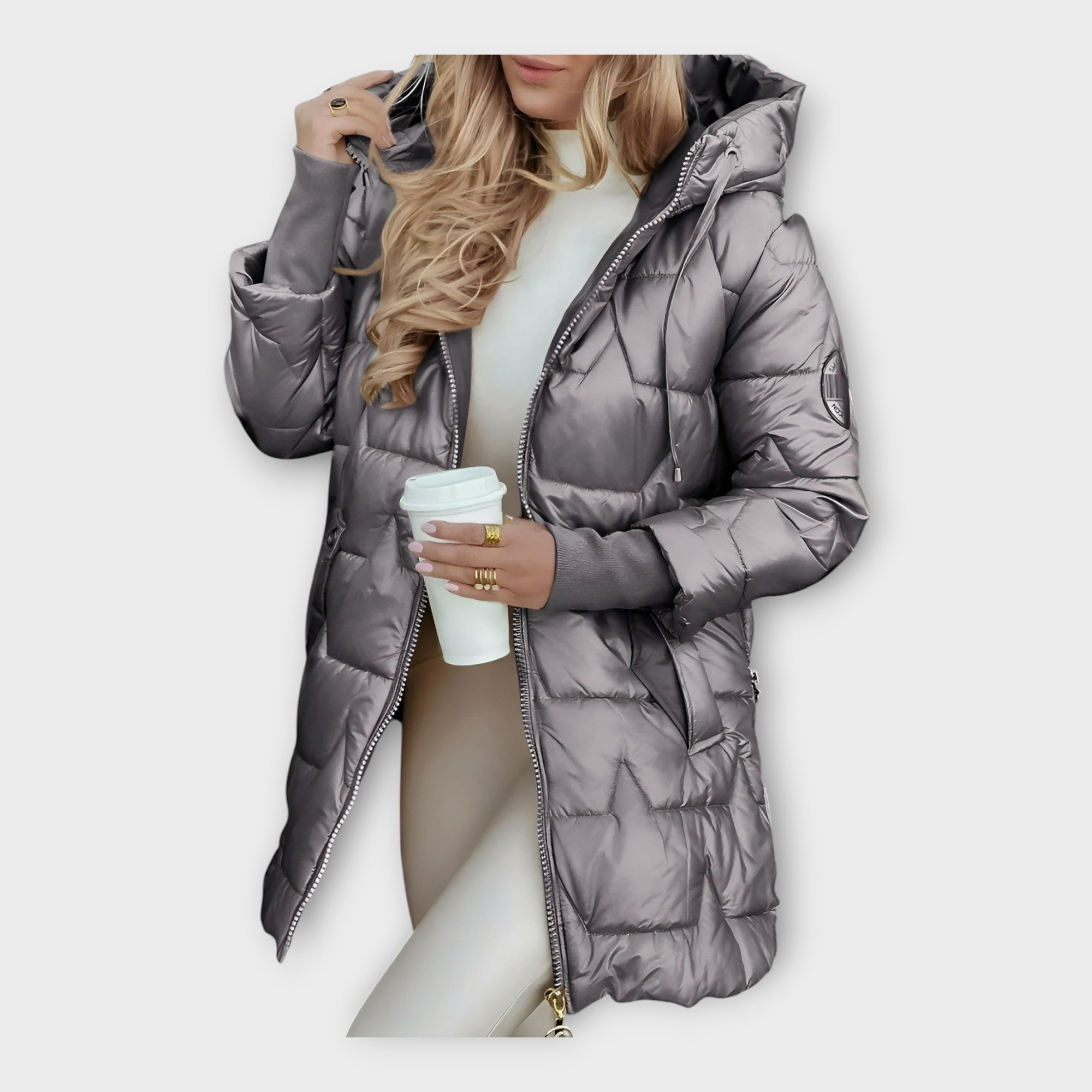 Πουπουλένιο Μπουφάν με Κουκούλα