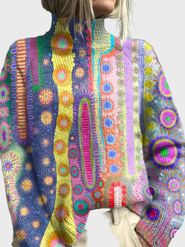 Πλεκτό Ζιβάγκο με Σχέδιο Ήλιου